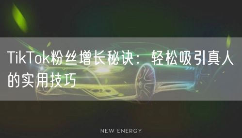 TikTok粉丝增长秘诀：轻松吸引真人的实用技巧