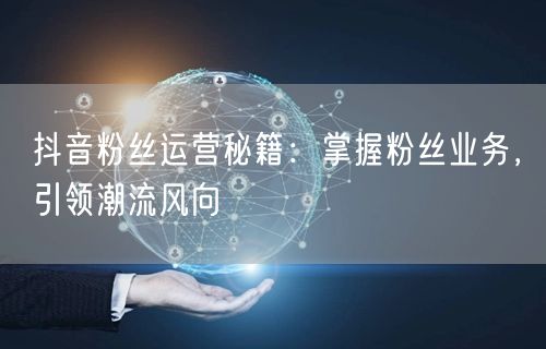 抖音粉丝运营秘籍：掌握粉丝业务，引领潮流风向