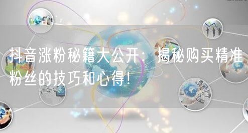 抖音涨粉秘籍大公开：揭秘购买精准粉丝的技巧和心得！