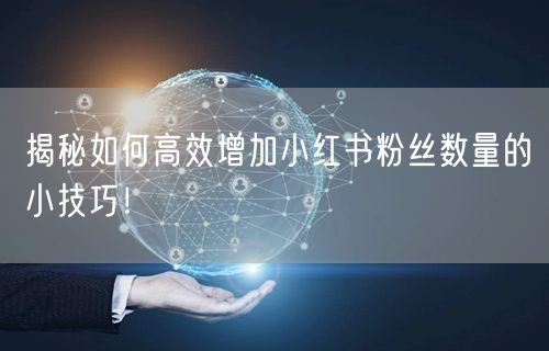 揭秘如何高效增加小红书粉丝数量的小技巧！