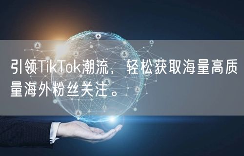 引领TikTok潮流，轻松获取海量高质量海外粉丝关注。