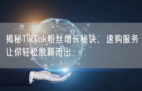 揭秘TikTok粉丝增长秘诀，速购服务让你轻松脱颖而出