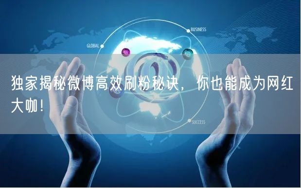 独家揭秘微博高效刷粉秘诀，你也能成为网红大咖！