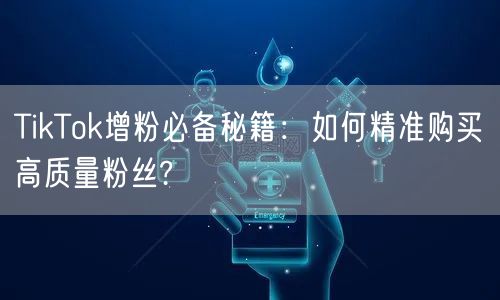 TikTok增粉必备秘籍：如何精准购买高质量粉丝?