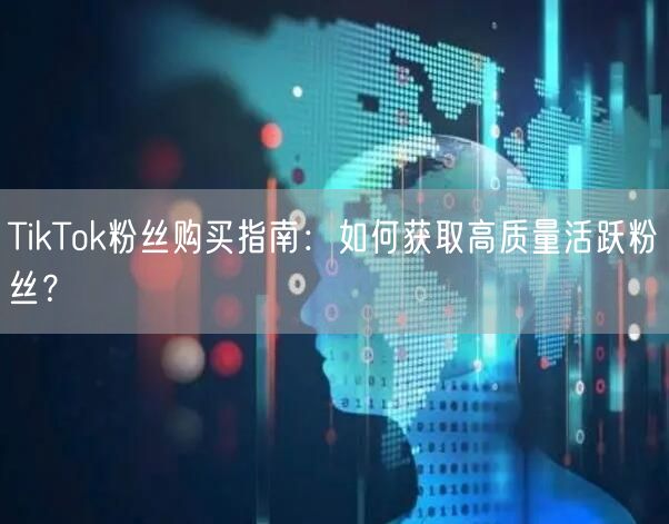TikTok粉丝购买指南：如何获取高质量活跃粉丝？
