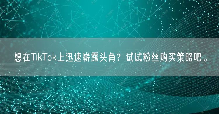 想在TikTok上迅速崭露头角？试试粉丝购买策略吧。