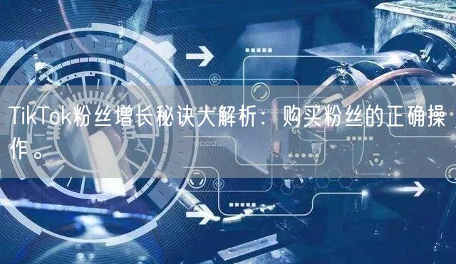 TikTok粉丝增长秘诀大解析：购买粉丝的正确操作。