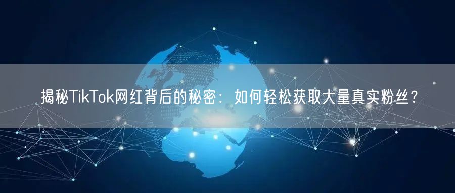 揭秘TikTok网红背后的秘密：如何轻松获取大量真实粉丝？