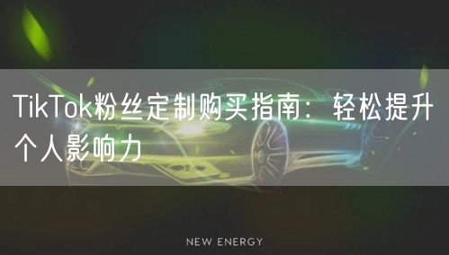TikTok粉丝定制购买指南：轻松提升个人影响力