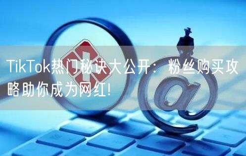 TikTok热门秘诀大公开：粉丝购买攻略助你成为网红!