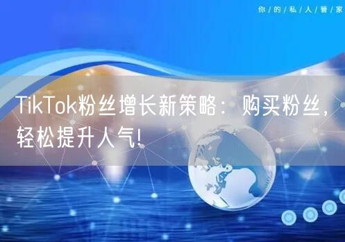 TikTok粉丝增长新策略：购买粉丝，轻松提升人气!