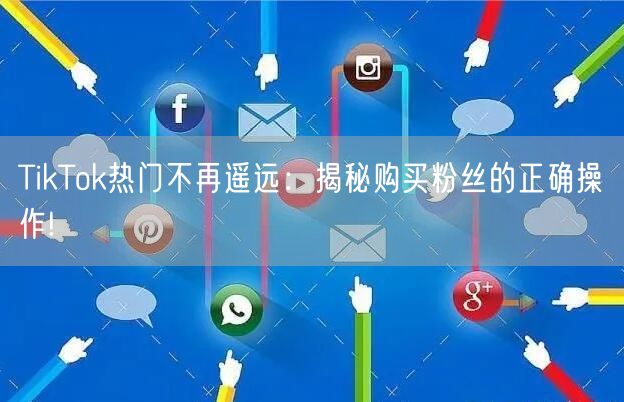 TikTok热门不再遥远：揭秘购买粉丝的正确操作!