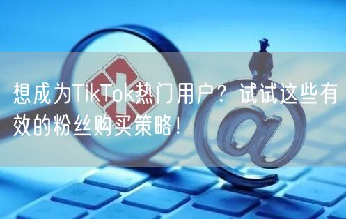 想成为TikTok热门用户？试试这些有效的粉丝购买策略！