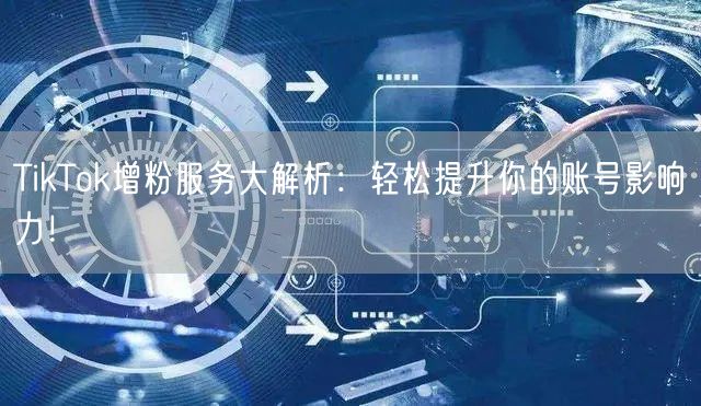 TikTok增粉服务大解析：轻松提升你的账号影响力！