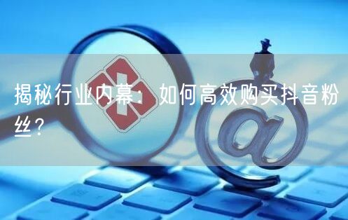 揭秘行业内幕：如何高效购买抖音粉丝？