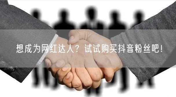 想成为网红达人？试试购买抖音粉丝吧！