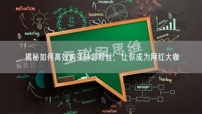 揭秘如何高效购买抖音粉丝，让你成为网红大咖