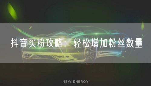 抖音买粉攻略：轻松增加粉丝数量