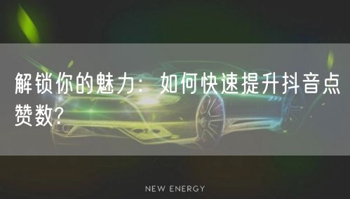 解锁你的魅力：如何快速提升抖音点赞数?