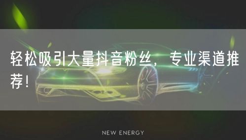 轻松吸引大量抖音粉丝，专业渠道推荐！
