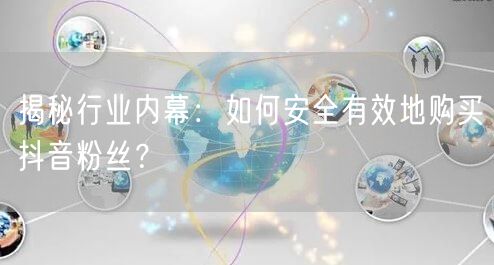 揭秘行业内幕：如何安全有效地购买抖音粉丝？
