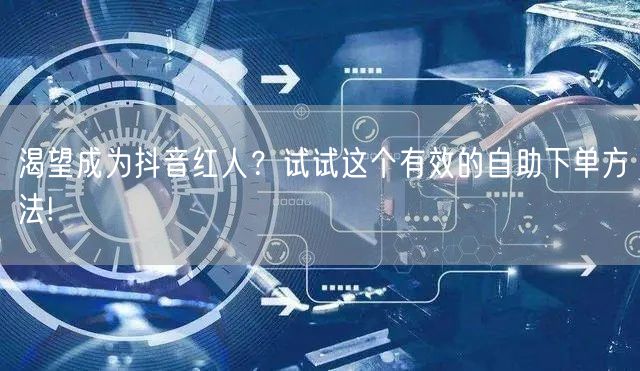 渴望成为抖音红人？试试这个有效的自助下单方法!