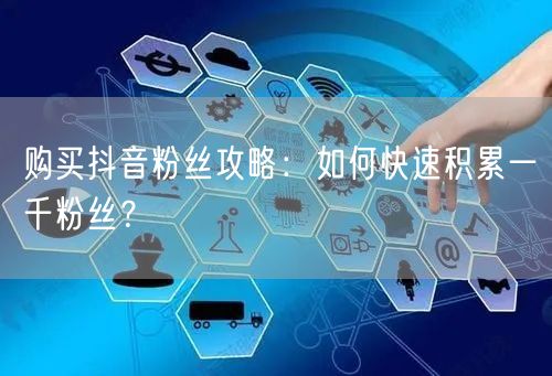 购买抖音粉丝攻略：如何快速积累一千粉丝？