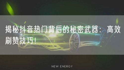 揭秘抖音热门背后的秘密武器：高效刷赞技巧！