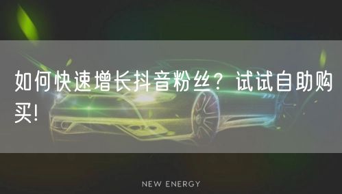 如何快速增长抖音粉丝？试试自助购买!