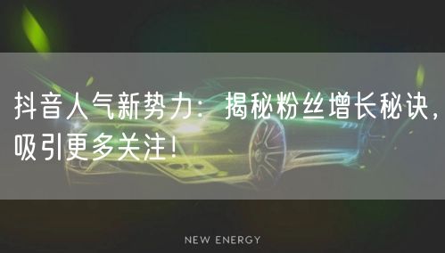 抖音人气新势力：揭秘粉丝增长秘诀，吸引更多关注！
