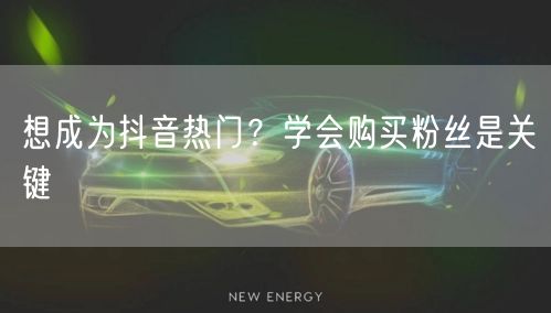 想成为抖音热门？学会购买粉丝是关键