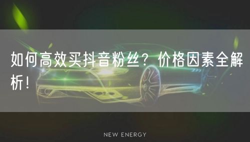 如何高效买抖音粉丝？价格因素全解析！