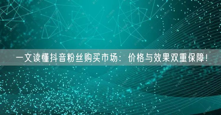一文读懂抖音粉丝购买市场：价格与效果双重保障！