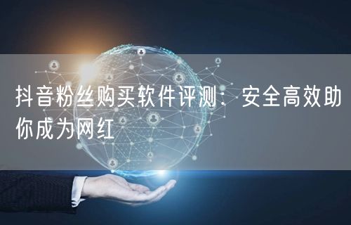抖音粉丝购买软件评测：安全高效助你成为网红