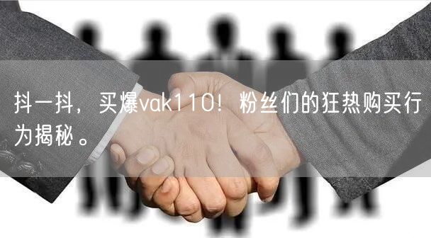 抖一抖，买爆vak110！粉丝们的狂热购买行为揭秘。