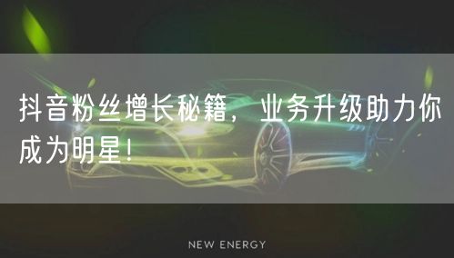 抖音粉丝增长秘籍，业务升级助力你成为明星！