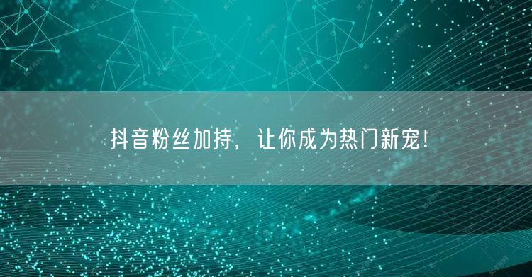 抖音粉丝加持，让你成为热门新宠！