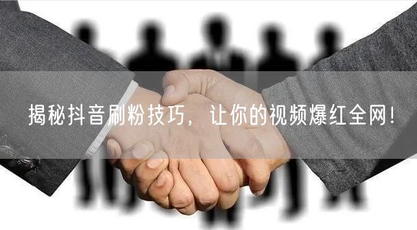 揭秘抖音刷粉技巧，让你的视频爆红全网！