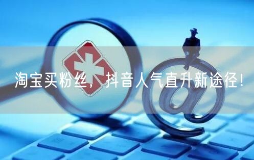 淘宝买粉丝，抖音人气直升新途径！
