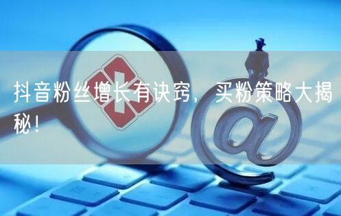 抖音粉丝增长有诀窍，买粉策略大揭秘！