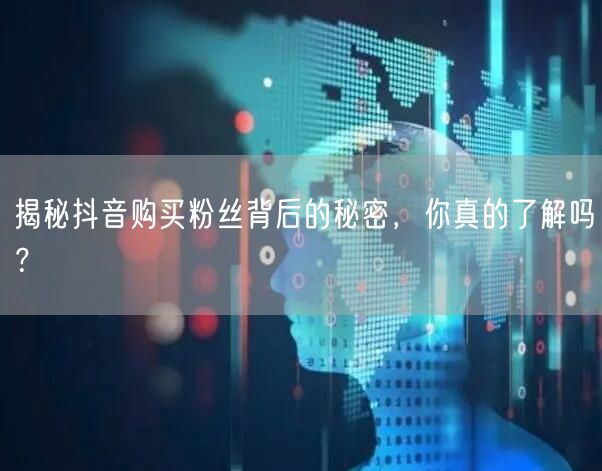 揭秘抖音购买粉丝背后的秘密，你真的了解吗？