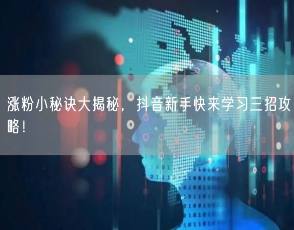 涨粉小秘诀大揭秘，抖音新手快来学习三招攻略！