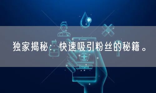 独家揭秘：快速吸引粉丝的秘籍。