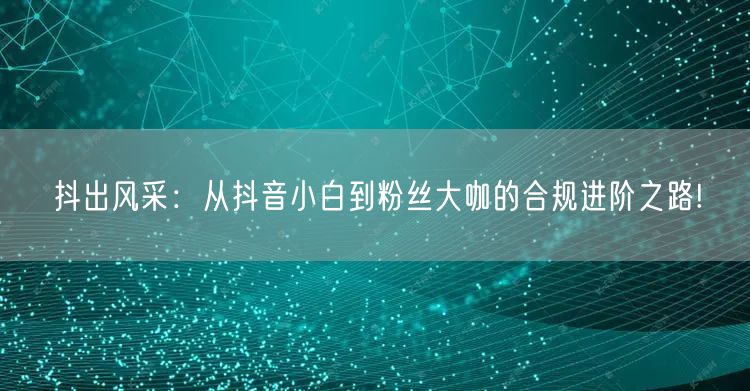 抖出风采：从抖音小白到粉丝大咖的合规进阶之路!