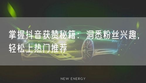 掌握抖音获赞秘籍：洞悉粉丝兴趣，轻松上热门推荐
