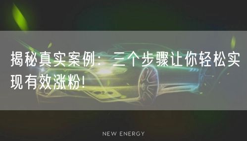 揭秘真实案例：三个步骤让你轻松实现有效涨粉!