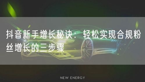 抖音新手增长秘诀：轻松实现合规粉丝增长的三步骤