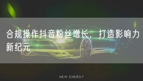 合规操作抖音粉丝增长，打造影响力新纪元