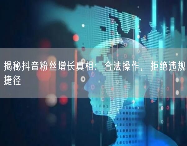 揭秘抖音粉丝增长真相：合法操作，拒绝违规捷径
