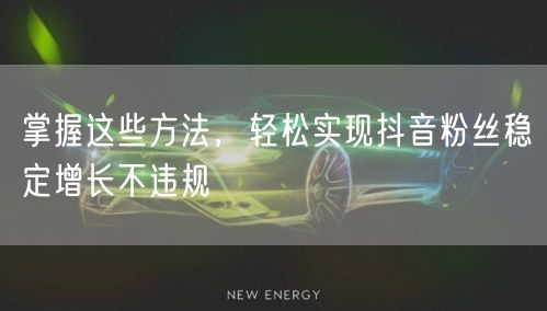 掌握这些方法，轻松实现抖音粉丝稳定增长不违规